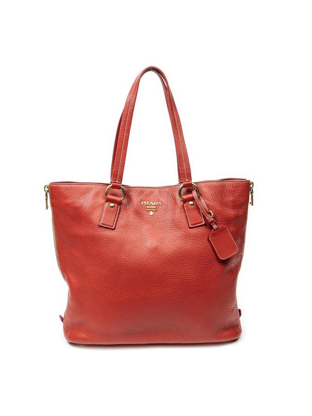 Prada Side Zip Shopper Tote Vitello #376686P10B